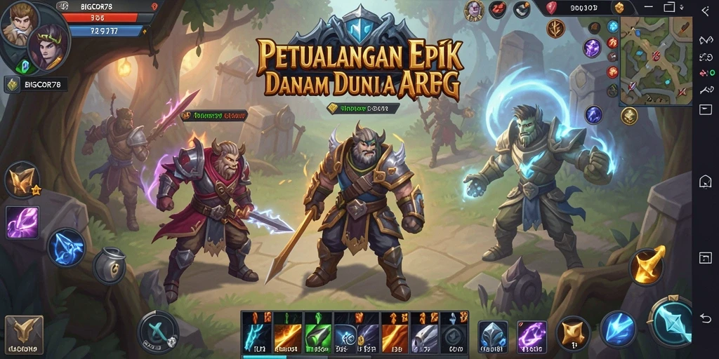 Tampilan gameplay menarik dengan aksi pertempuran seru dalam BIGCOR78.