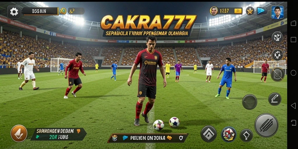 Tampilan gameplay seru dari CAKRA777 yang menampilkan aksi sepak bola terbaik.