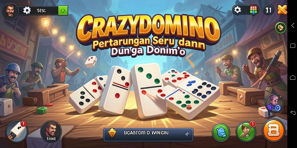 Tampilan gameplay seru dalam CRAZYDOMINO saat pertarungan berlangsung.