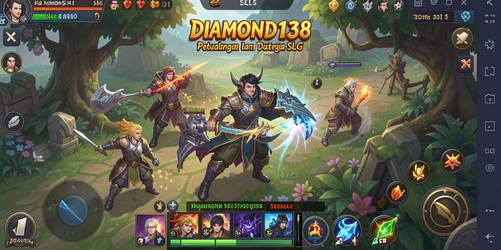 Screenshot gameplay menunjukkan dunia strategis DIAMOND138 yang menawan.