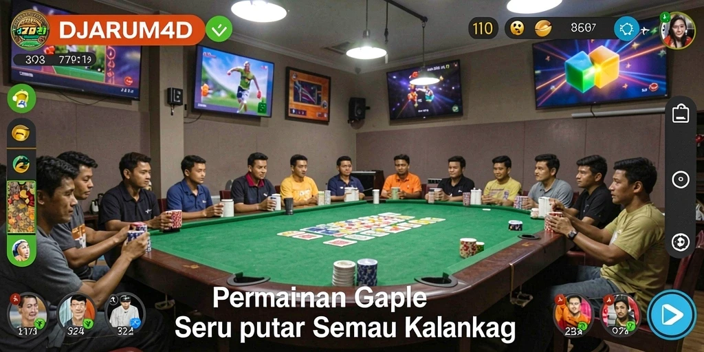 Screenshot gameplay DJARUM4D menampilkan suasana seru permainan Gaple.
