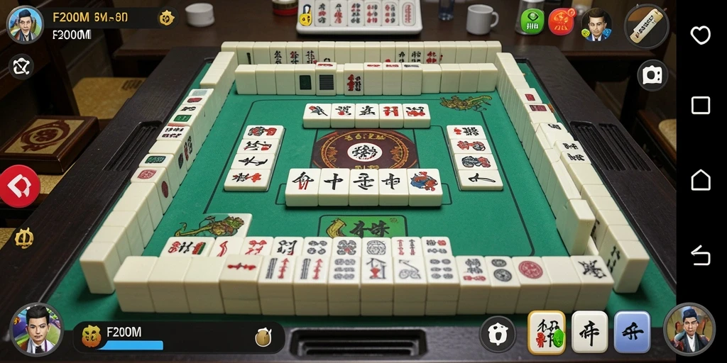 Screenshot F200M menampilkan gameplay Mahjong yang seru dan interaktif.