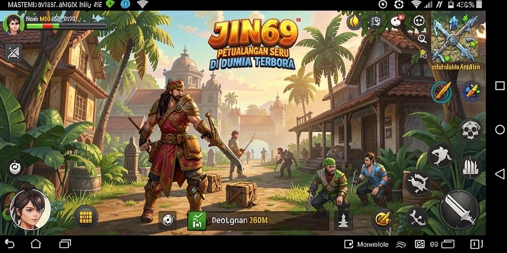 Screenshot gameplay JIN69 menampilkan petualangan di dunia terbuka yang luas.