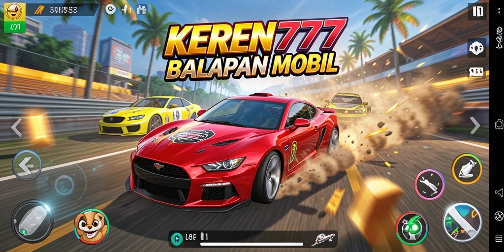 Tampilan menarik dari gameplay balapan KEREN777.