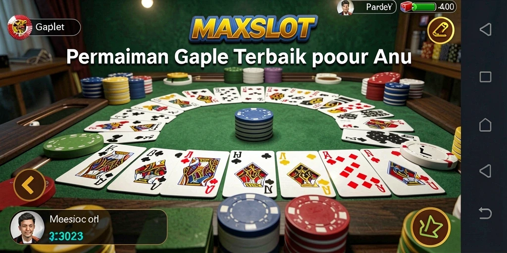Tampilan gameplay menarik dari MAXSLOT, permainan Gaple yang seru.