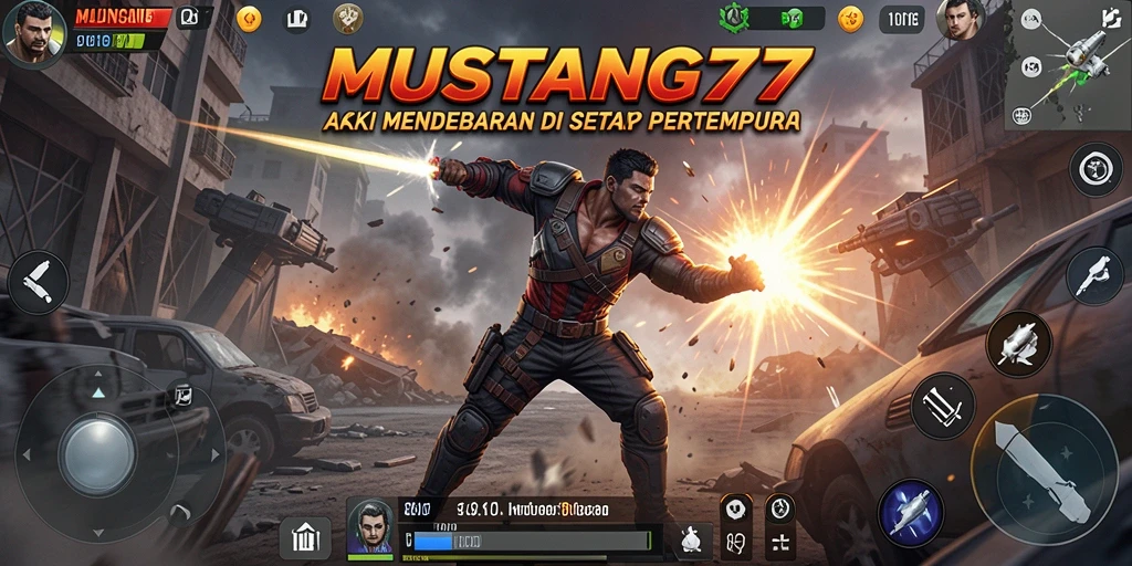 Gameplay seru yang menampilkan duel menegangkan di MUSTANG77.