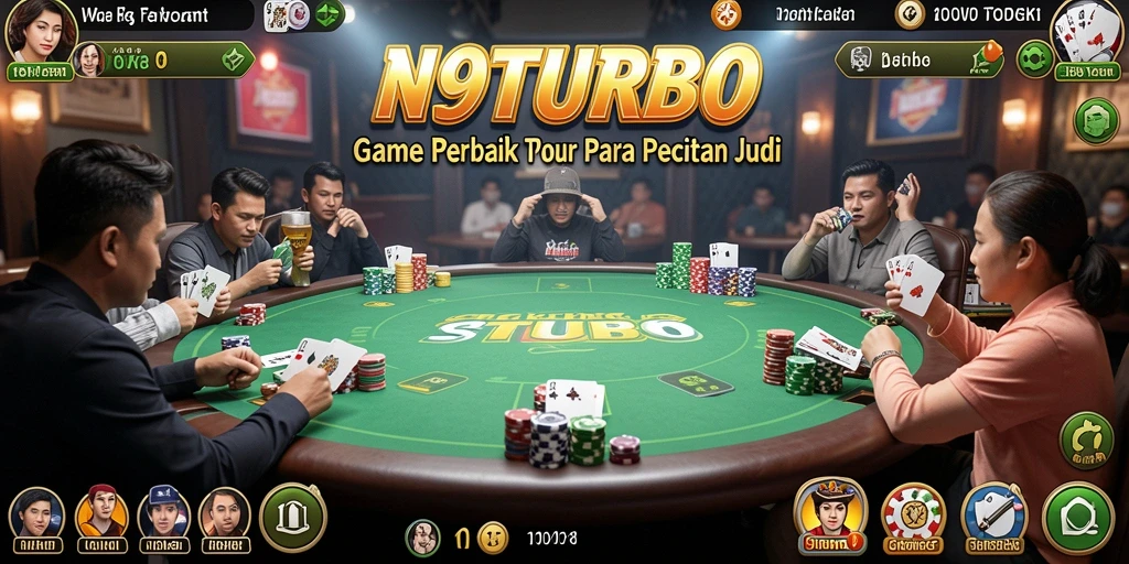 Screenshot gameplay N9TURBO menampilkan suasana poker yang mendebarkan.