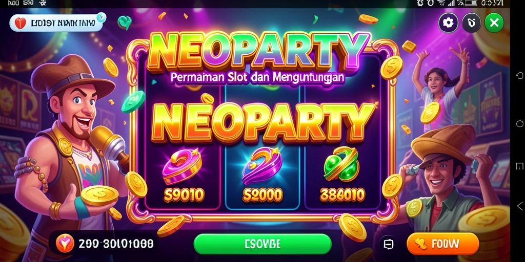 Tampilan karakter dan simbol menarik dalam gameplay Slot NEOPARTY.