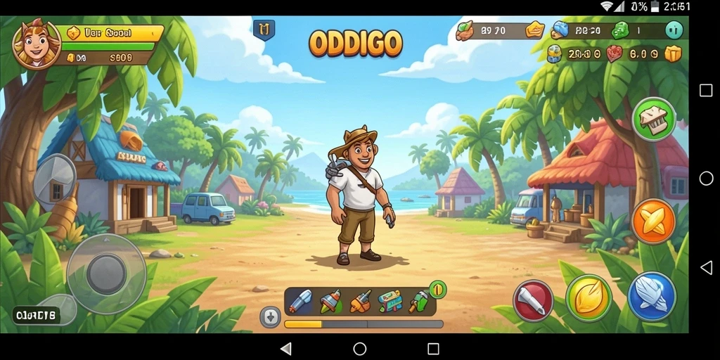 Tampilan gameplay ODDIGO yang ceria dan penuh warna