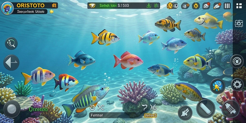 Tampilan gameplay ORISTOTO yang penuh aksi tembak ikan.