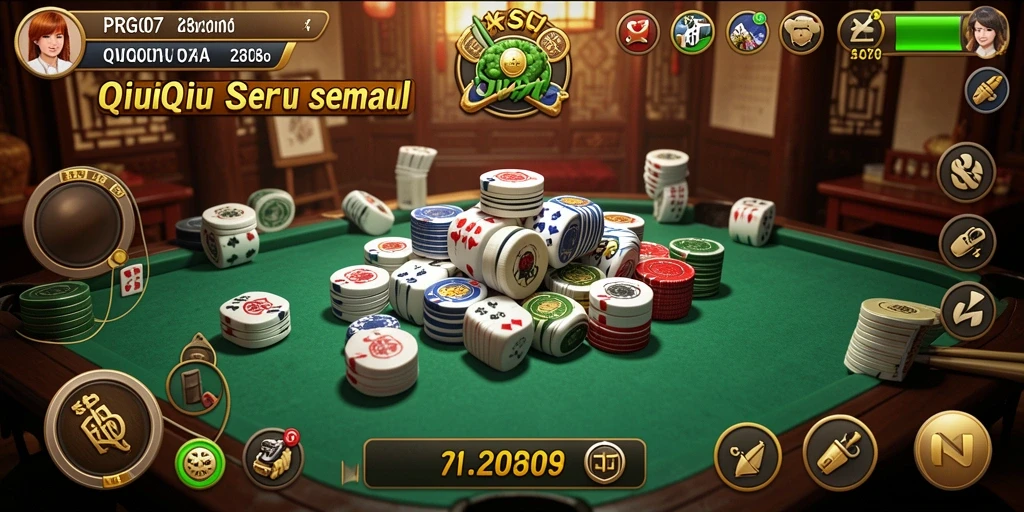 Tangkapan layar PRG007 menampilkan aksi seru dalam permainan QiuQiu.