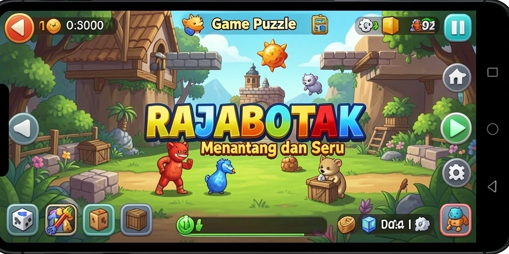 Screenshot gameplay <strong>RAJABOTAK</strong> yang menampilkan tantangan Puzzle seru.