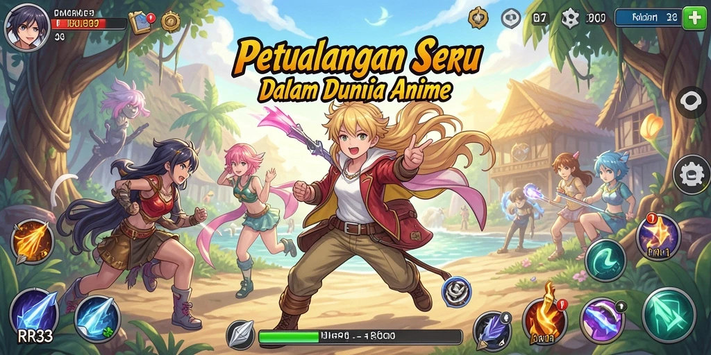 Tampilan gameplay RR33 yang penuh warna dan dinamis.