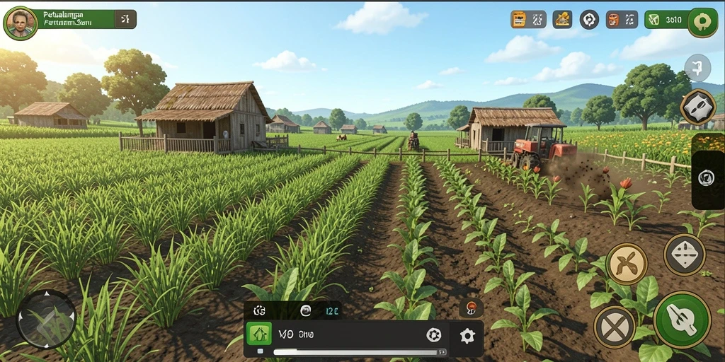 Gameplay V21: Nikmati pengalaman bertani yang seru dan interaktif.