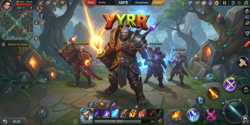 Screenshot menampilkan aksi pertarungan epik di dunia ARPG YYRR.